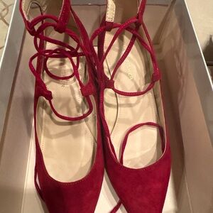 Marc Jacobs Red Lace-Up Wedges